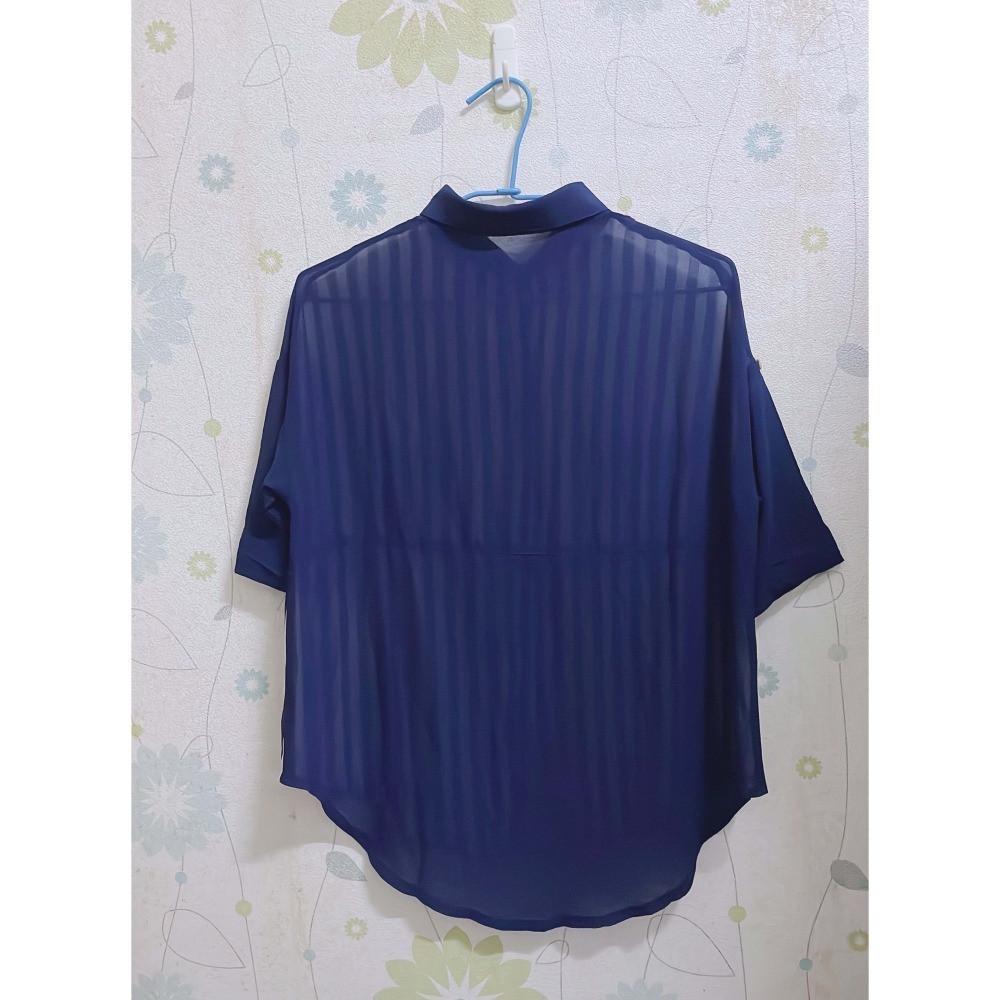 東京著衣條紋雪紡短袖襯衫-細節圖2