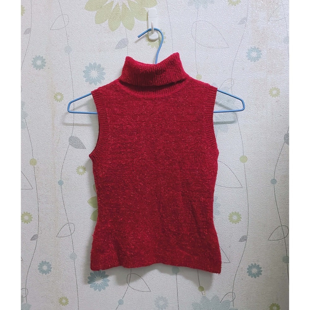 高領針織無袖毛衣-細節圖2