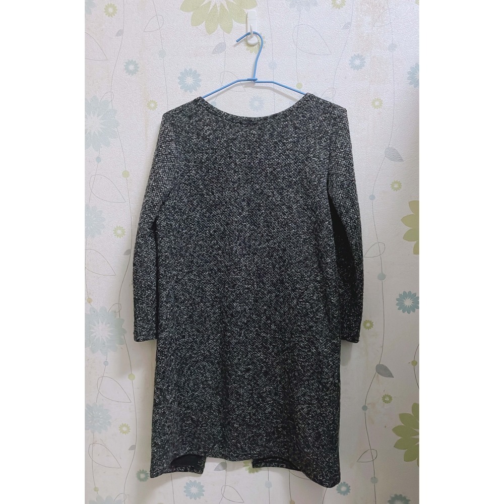 混色針織長版罩衫外套-細節圖2