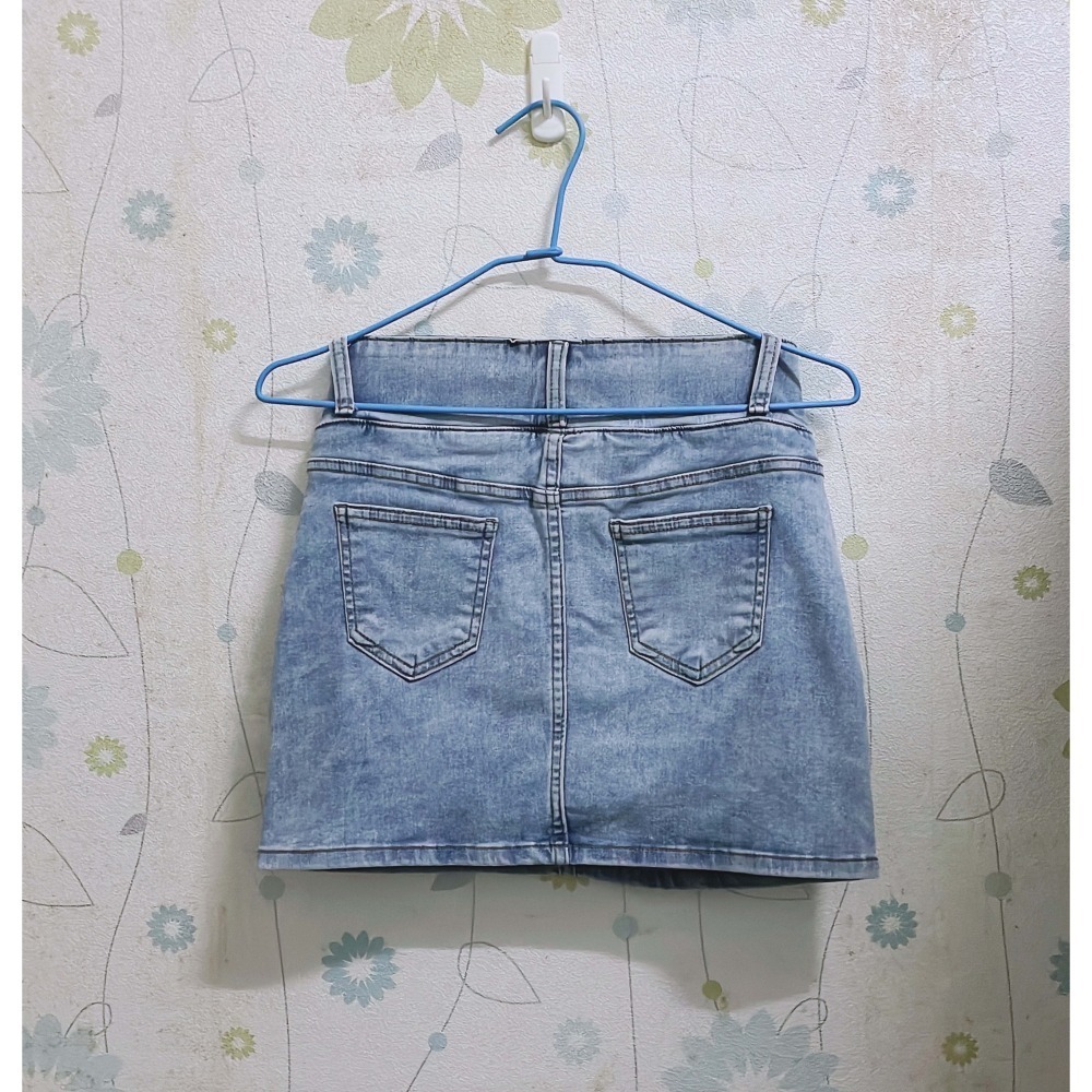 【衣芙EF】收腹鬆緊牛仔短褲裙-細節圖2