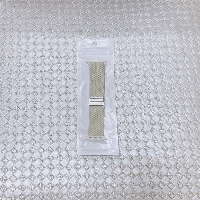 Apple Watch 尼龍編織磁吸扣錶帶(米色)-細節圖2