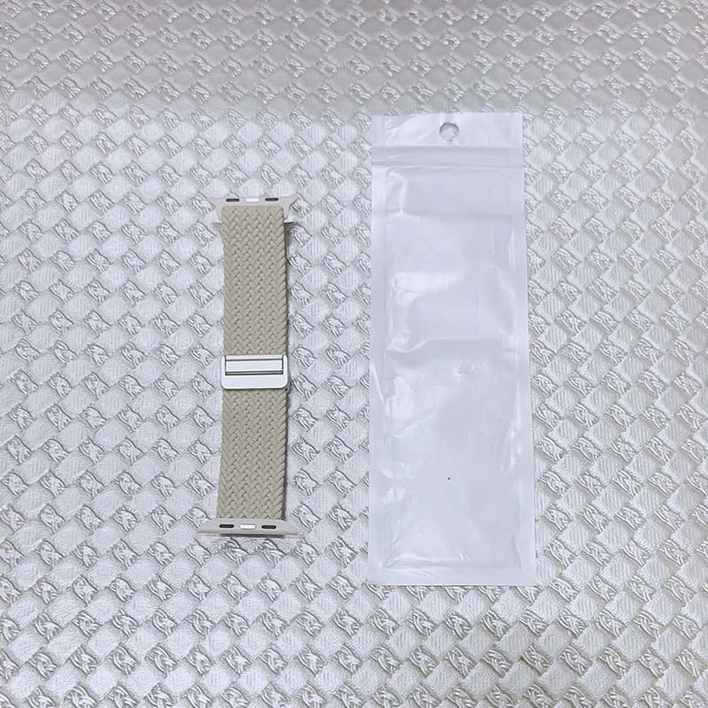 Apple Watch 尼龍編織磁吸扣錶帶(米色)-細節圖4