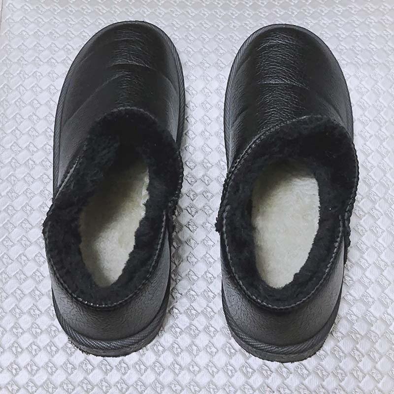 保暖內鋪毛皮革短筒雪靴-細節圖2