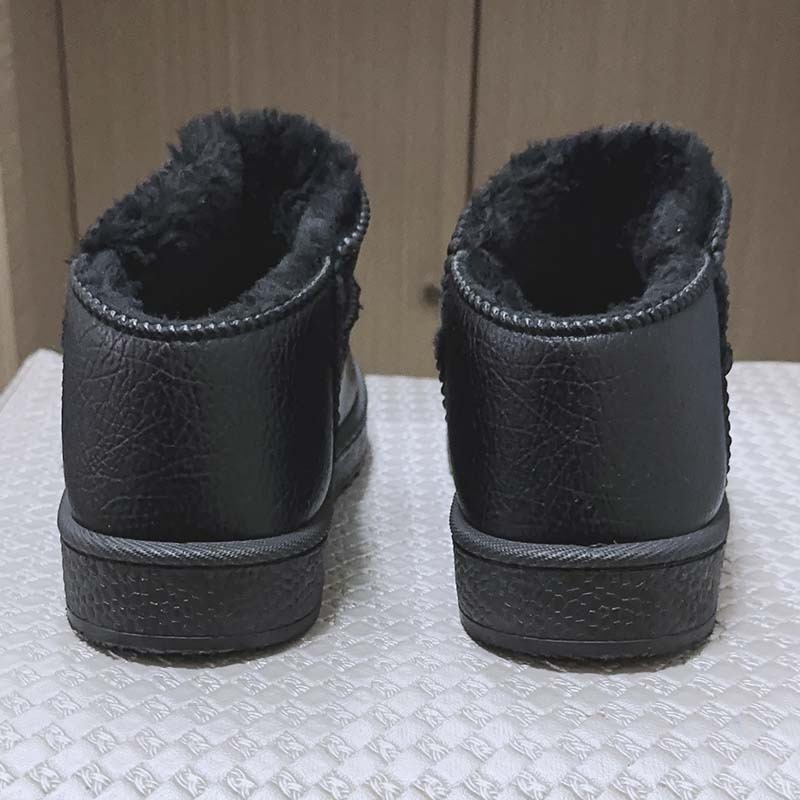 保暖內鋪毛皮革短筒雪靴-細節圖4