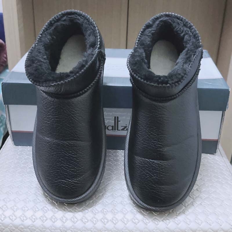 保暖內鋪毛皮革短筒雪靴-細節圖6