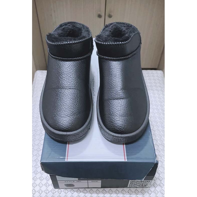 保暖內鋪毛皮革短筒雪靴-細節圖7