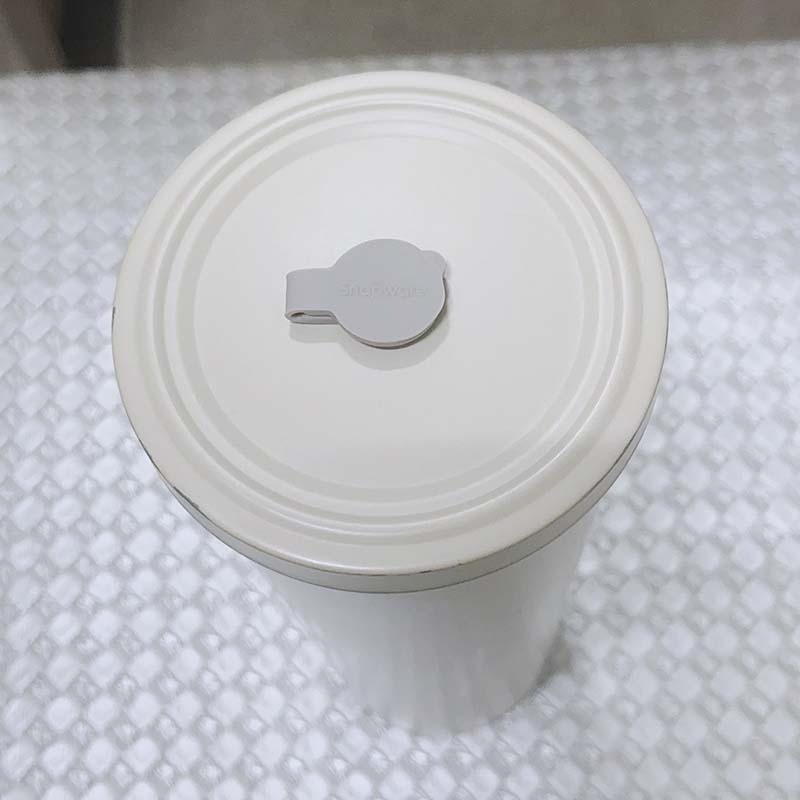 【SNAPWARE 美國康寧】陶瓷不鏽鋼真空保溫吸管杯 800ML-杏仁奶油色-細節圖5