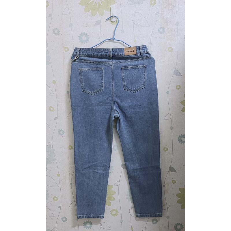 【全新】【niceioi】率性腰鏈小包直筒牛仔褲-M-細節圖2