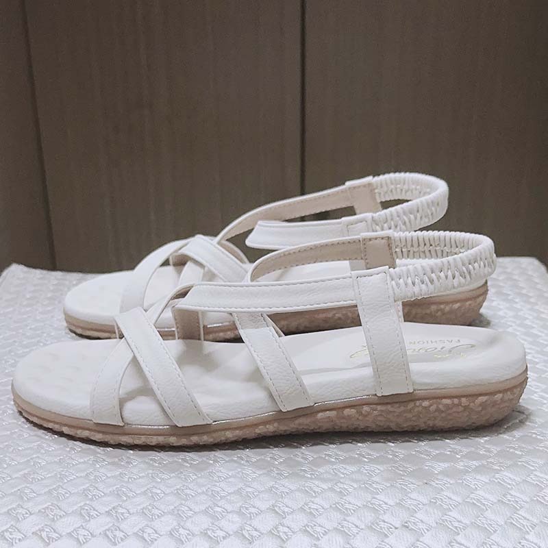 台灣製氣質交叉涼鞋-米色-細節圖3