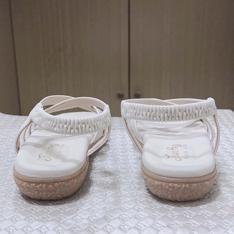 台灣製氣質交叉涼鞋-米色-細節圖4