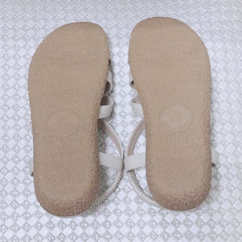 台灣製氣質交叉涼鞋-米色-細節圖5