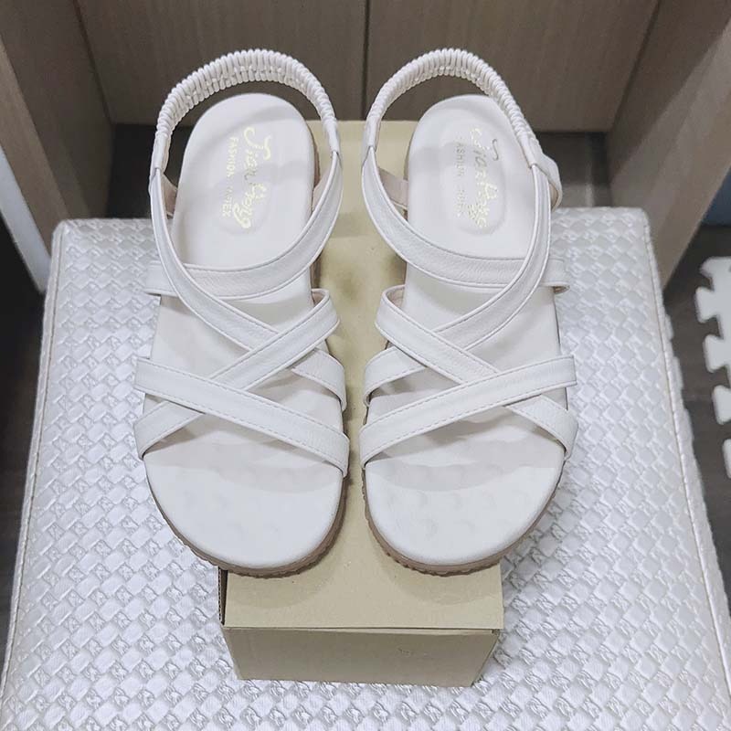 台灣製氣質交叉涼鞋-米色-細節圖8