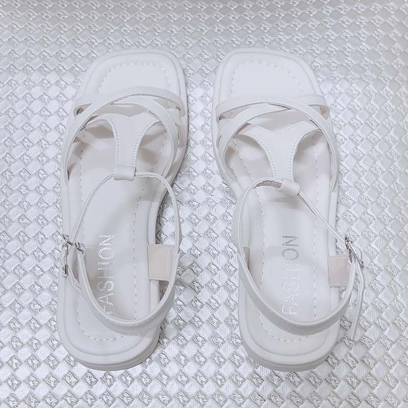 法式優雅方頭涼鞋-米色-細節圖2