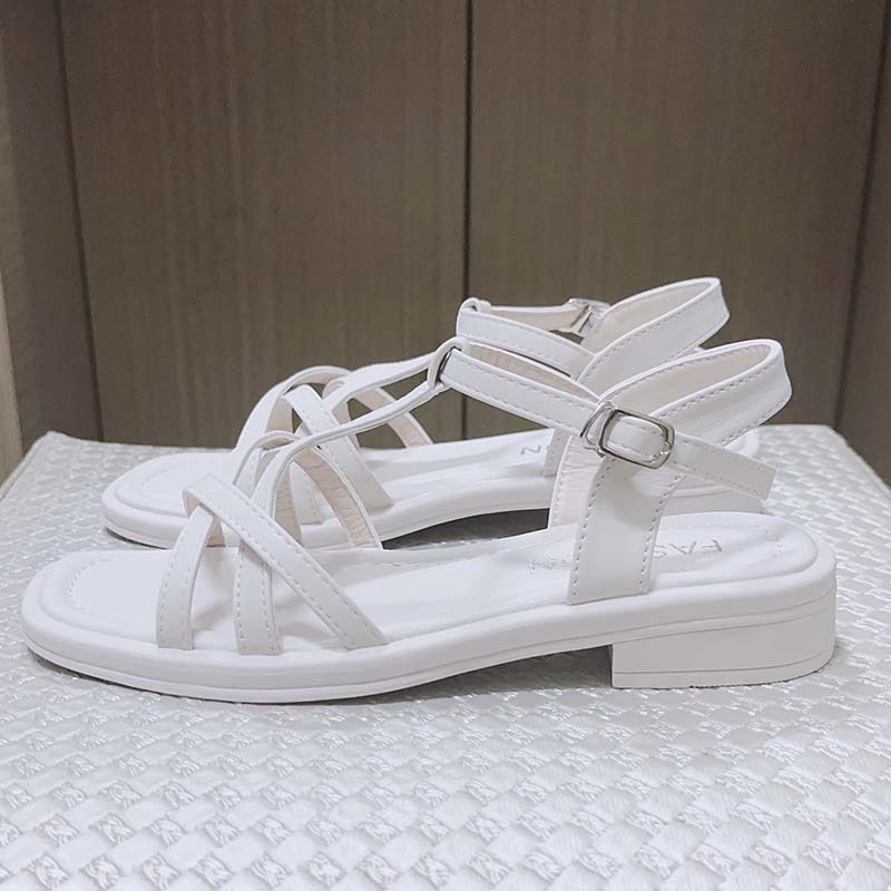 法式優雅方頭涼鞋-米色-細節圖4