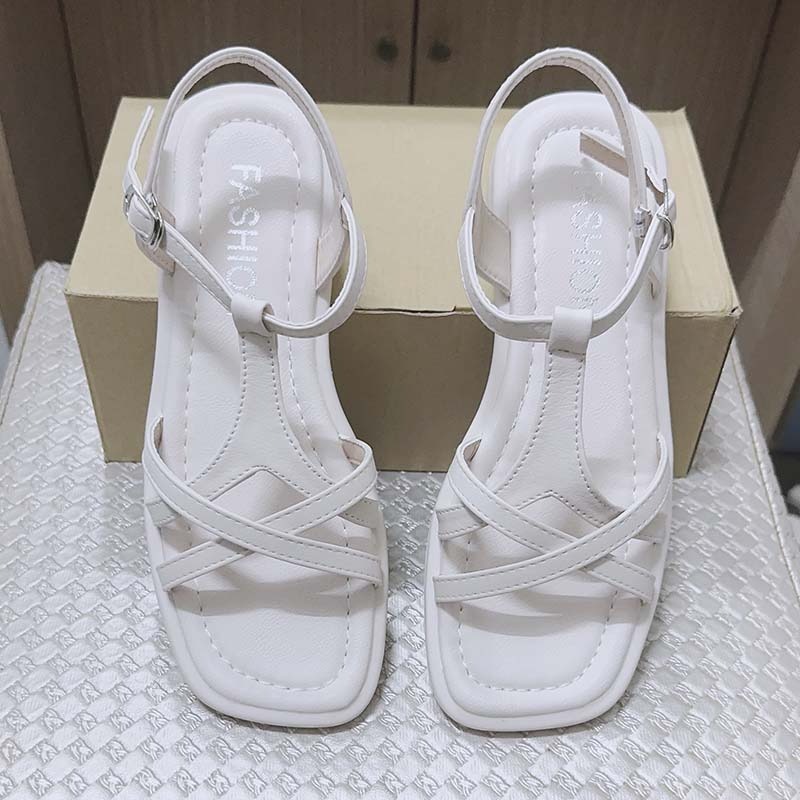 法式優雅方頭涼鞋-米色-細節圖7