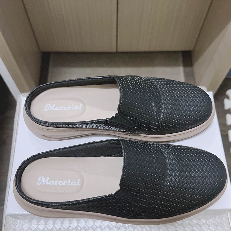 【Material 瑪特麗歐】台灣製素面壓紋穆勒鞋-細節圖7