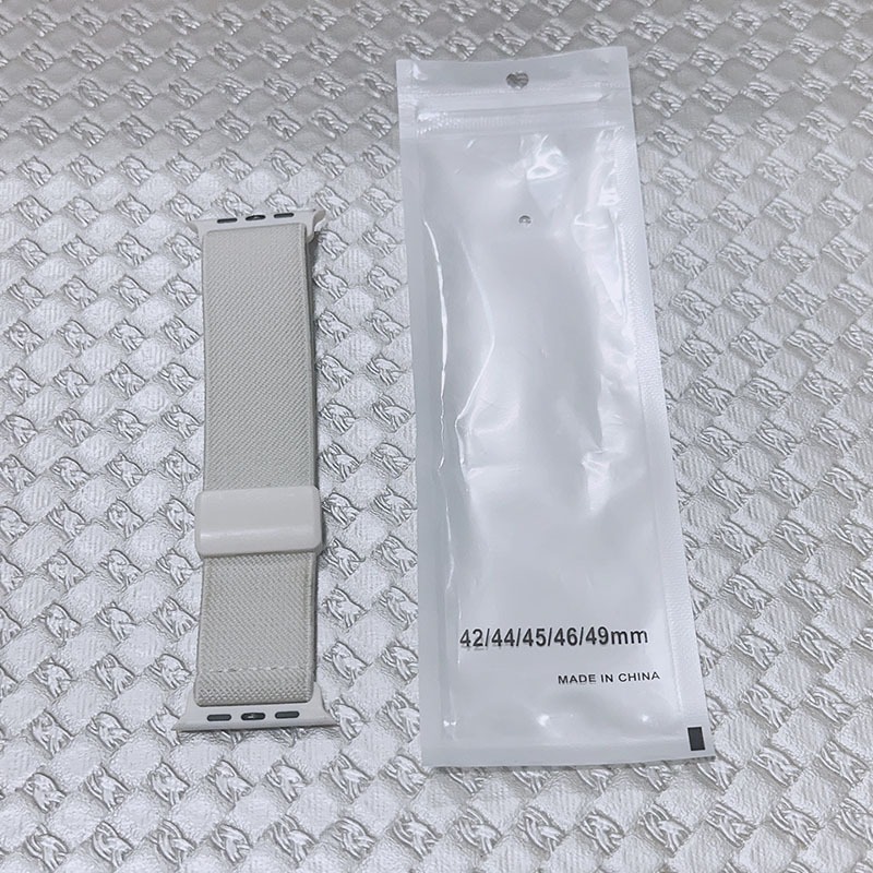 Apple Watch 尼龍編織磁吸扣錶帶(象牙白色)-細節圖7