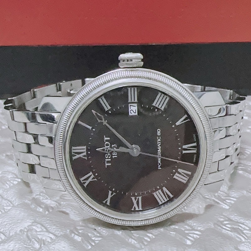 【TISSOT 天梭】BRIDGEPORT 法式浪漫系列 POWERMATIC 80 經典紳士機械手錶-細節圖3