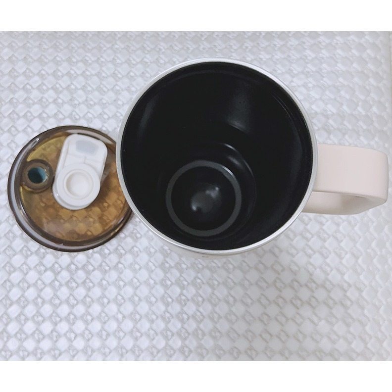 【cook power 鍋寶】真空內陶瓷珍珠粗吸管杯(把手款) 900ML-時光棕色-細節圖7