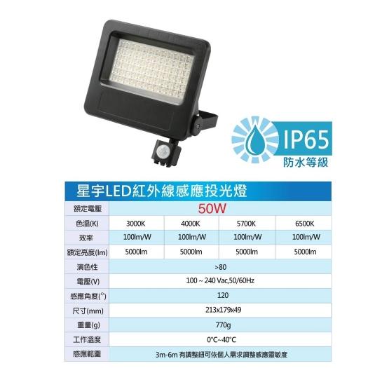 EVERLIGHT 億光 LED 星宇 30W 50W 全電壓 紅外線 感應投光燈-細節圖3