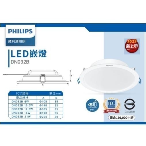 Philips 飛利浦 新上市 DN028 DN032 嵌燈 9/12/15/17/20cm 白/黃/自然-細節圖3