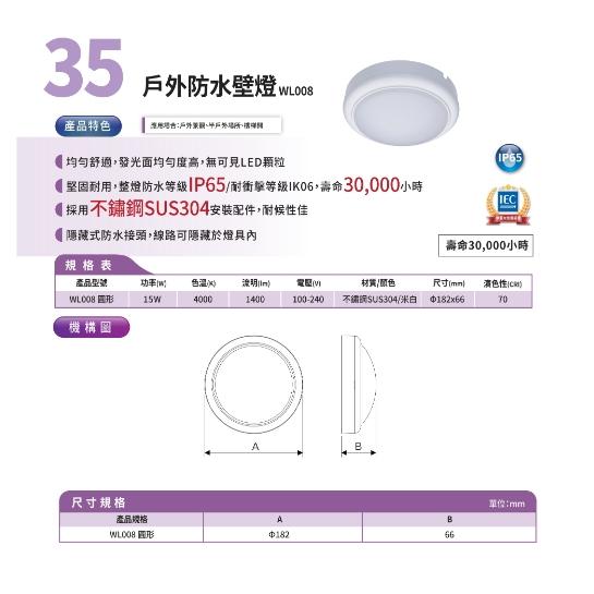 飛利浦 PHILIPS LED 15W 戶外防水壁燈 WL008 壁燈 不銹鋼 陽台 衛浴燈 樓梯-細節圖3