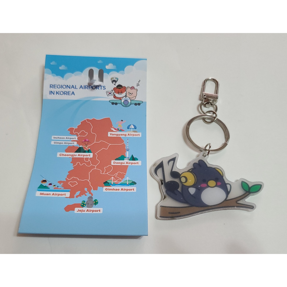 全新   2024 韓國鑰匙圈  韓國觀光公社  吉祥物  雙面壓克力鑰匙圈  尺寸 7 X 4 CM  鑰匙扣-細節圖2