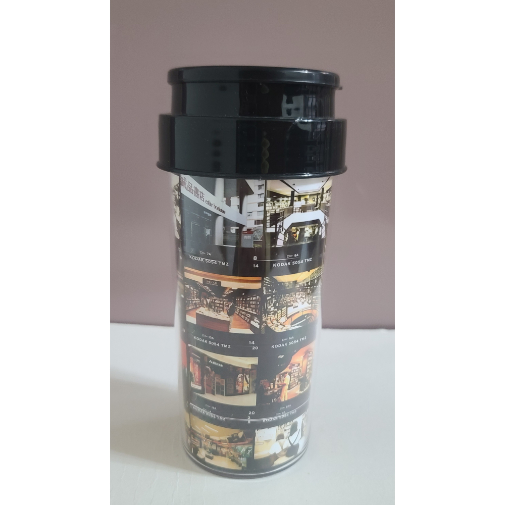 全新  誠品書局  特製 隨身杯  咖啡杯  瓶身是誠品書局的歷史照片  值得珍藏  高度18CM  直徑8CM-細節圖2