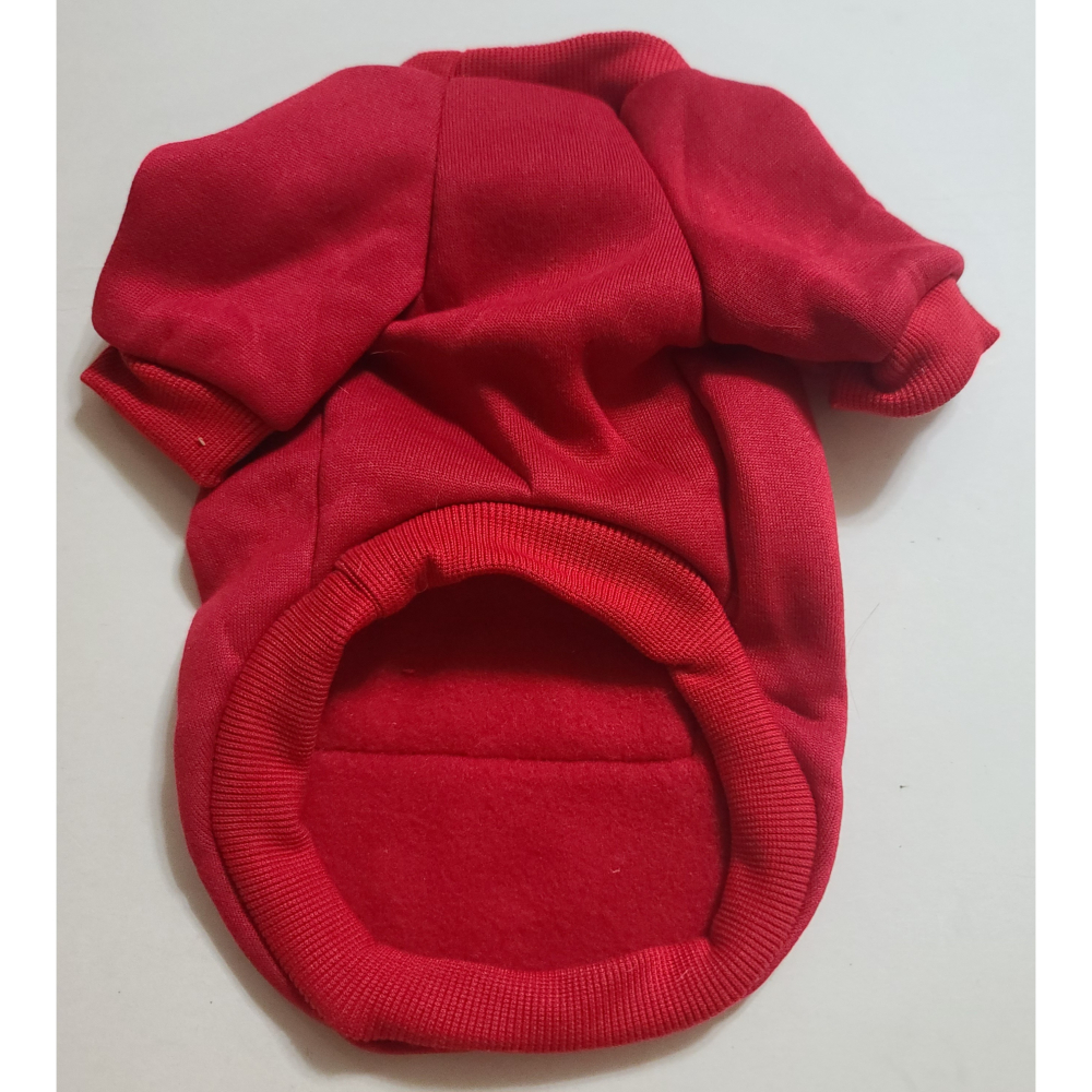 全新  寵物衣服  貓狗皆可  粉紅色帽 T 及紅色 恭喜發財  紅包在這裡(有口袋) 鋪棉暖和   各一件，一件50元-細節圖2