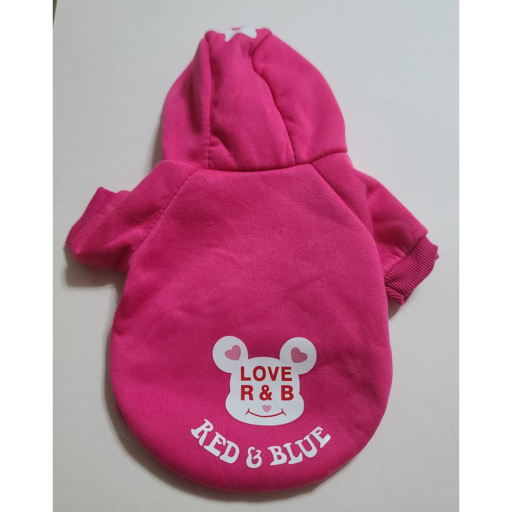 全新  寵物衣服  貓狗皆可  粉紅色帽 T 及紅色 恭喜發財  紅包在這裡(有口袋) 鋪棉暖和   各一件，一件50元-細節圖3