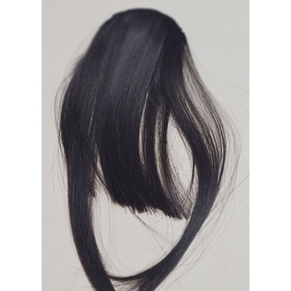 新 仿真髮絲 假劉海 鬢角  頭髮柔軟易梳  可燙可修剪  調整自己喜歡的樣子再用膠水固定  隱藏夾固定 看不出來-細節圖3