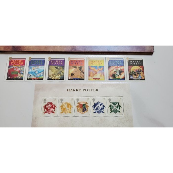 《哈利波特 》英國皇家郵政發行郵票 紀念套票 7本書封面 + 4個學院院徽 + 校徽 +J·K·羅琳的信-細節圖4