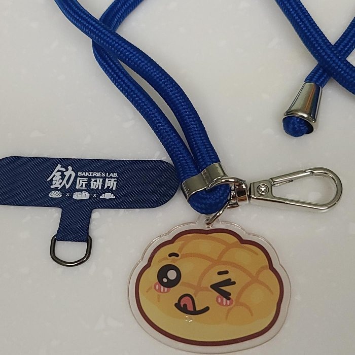 全新  日本人氣菠蘿麵包(雙面一樣) 可愛手機掛繩   釛匠研所Bakeries Lab.-細節圖2