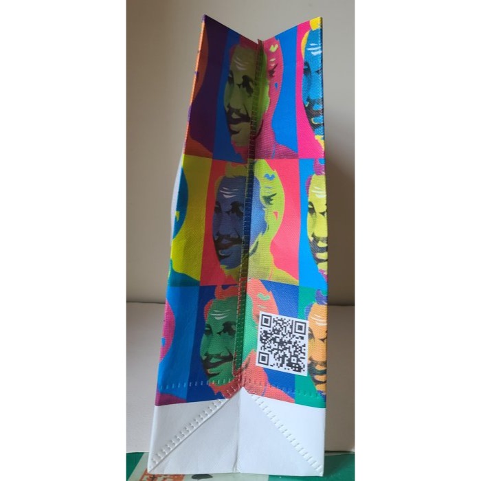 全新 T.K Food 品牌 老楊 環保購物袋 防水超大容量 尺寸：44X 36 X 14 兩面一樣-細節圖4