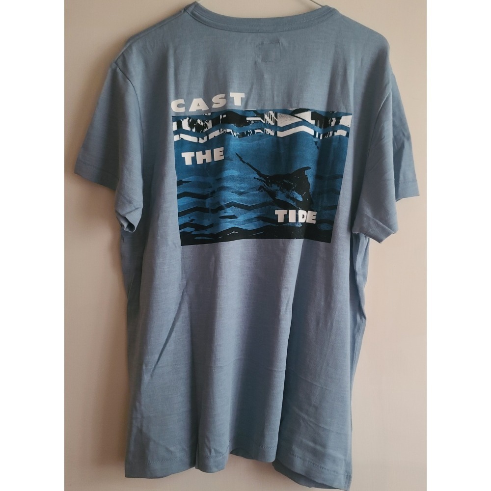 全新  WAVE  Off   FISHING SALTY   潮T  100% 純棉  附魔鬼氈可替換  肩寬  46-細節圖2