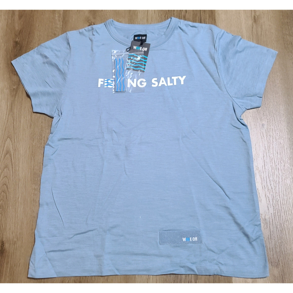 全新  WAVE  Off   FISHING SALTY   潮T  100% 純棉  附魔鬼氈可替換  肩寬  46-細節圖7