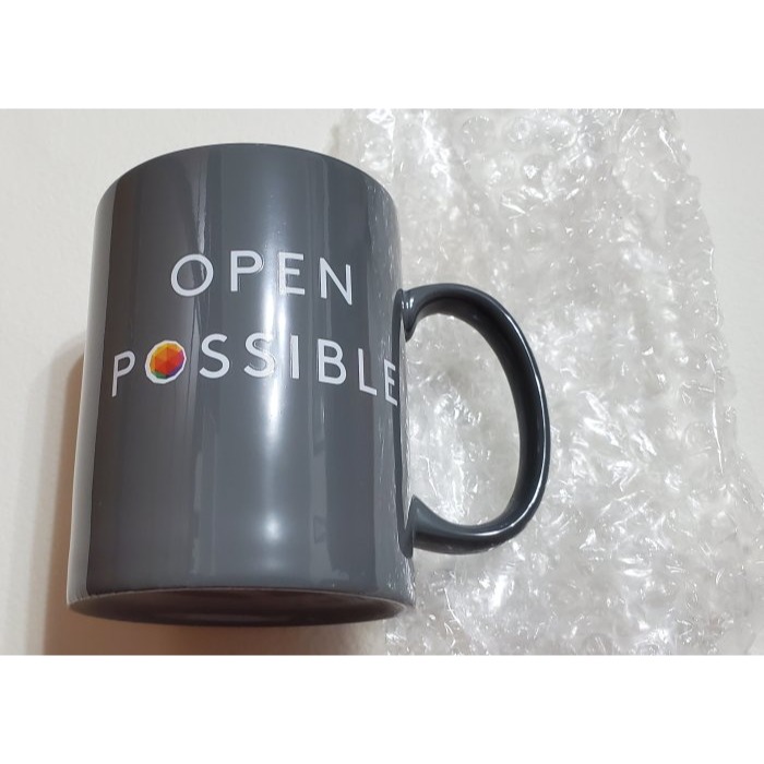 全新 台灣大哥大 Open Possible 馬克杯(灰色1個) (橘色1個)，一個170元-細節圖3