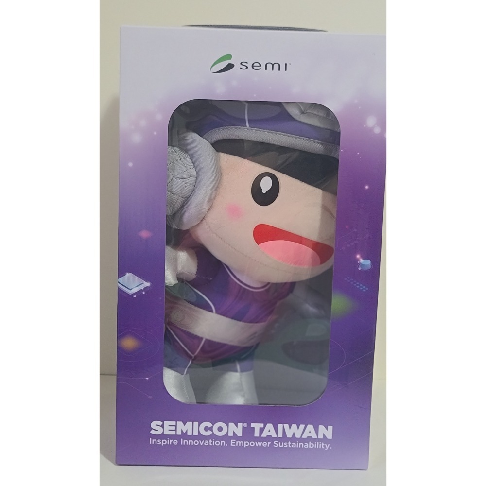 全新  2025國際半導體展 晶圓寶寶 晶晶娃娃 絨毛玩偶   SEMICON Taiwan  娃娃高度  30CM-細節圖3