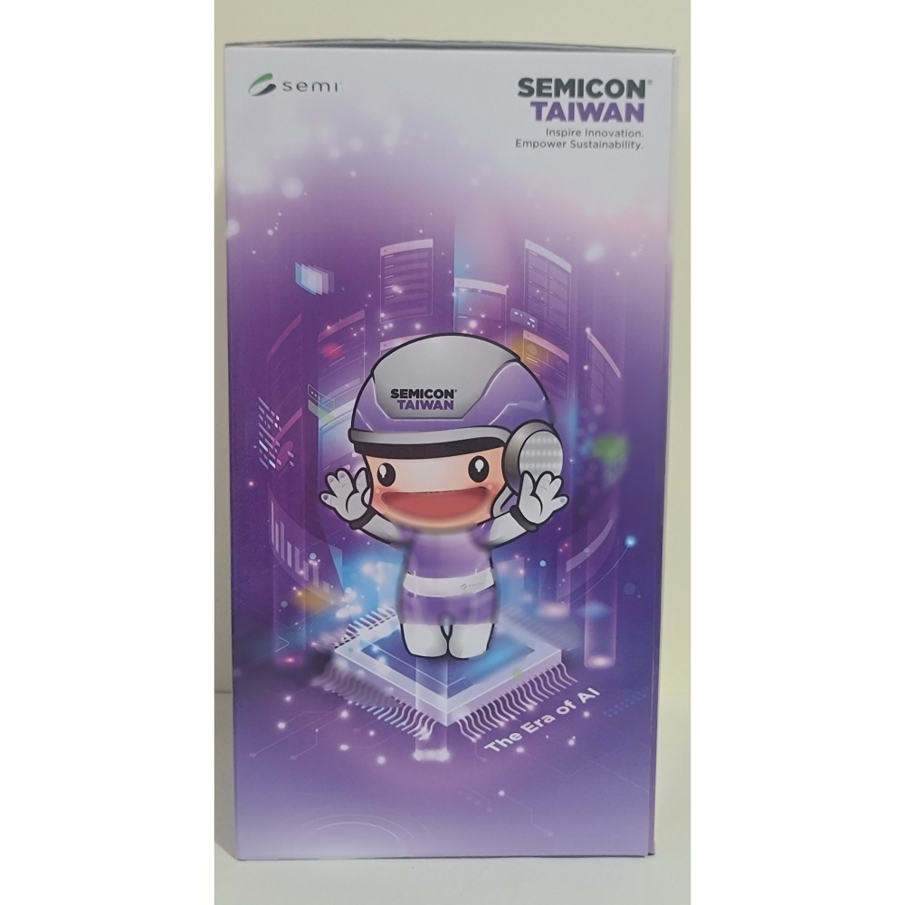 全新  2025國際半導體展 晶圓寶寶 晶晶娃娃 絨毛玩偶   SEMICON Taiwan  娃娃高度  30CM-細節圖5
