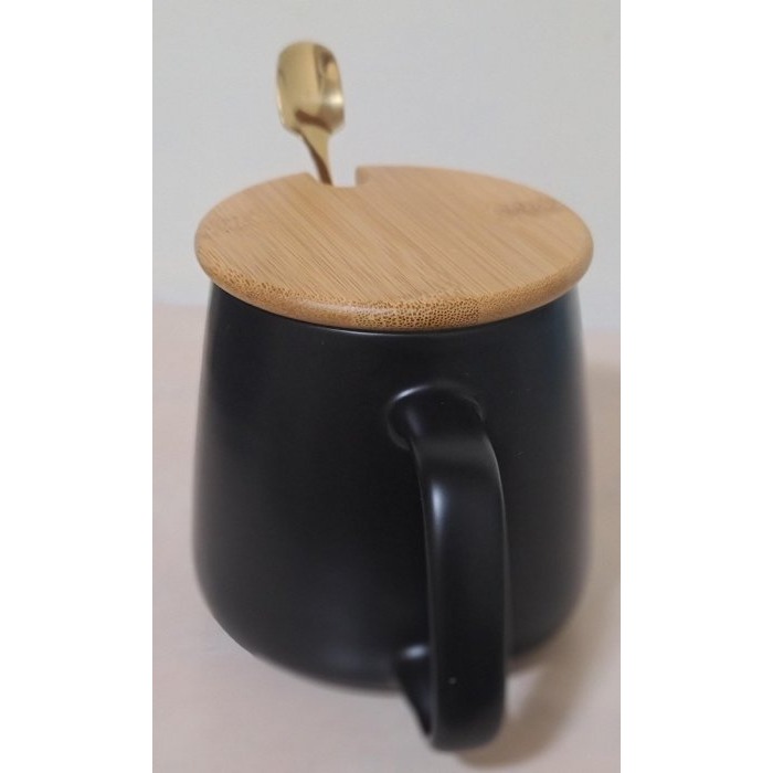 全新  Tiffany 經典藍色禮物盒 + 黑色陶瓷馬克杯( 底部是浮雕圖案)。 精緻馬克杯 附木杯蓋及金湯匙-細節圖3