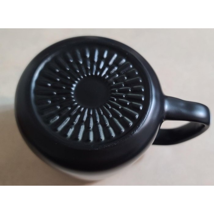 全新  Tiffany 經典藍色禮物盒 + 黑色陶瓷馬克杯( 底部是浮雕圖案)。 精緻馬克杯 附木杯蓋及金湯匙-細節圖5