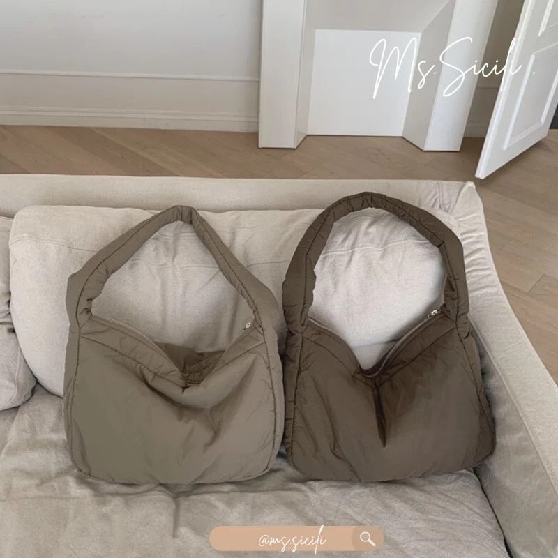 復古風軟澎尼龍斜背包 單肩包｜Ms.Sicili-細節圖3