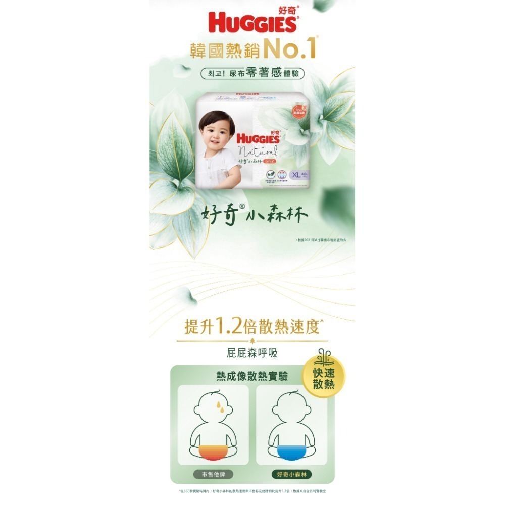 【HUGGIES 好奇】小森林嬰兒黏貼型紙尿褲/M~L/箱購-旗艦新品-細節圖3