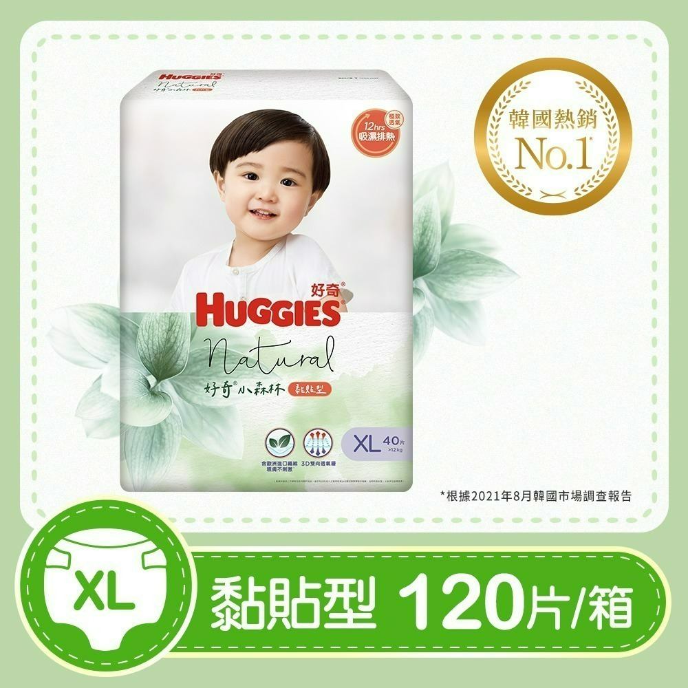 【HUGGIES 好奇】小森林嬰兒黏貼型紙尿褲/M~XL/箱購-旗艦新品-規格圖10