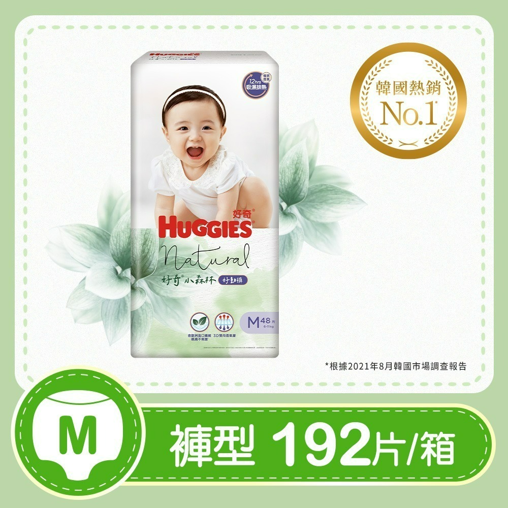 【HUGGIES 好奇】小森林嬰兒尿布好動褲/褲型尿布/M~XXXL箱購-旗艦新品-規格圖5