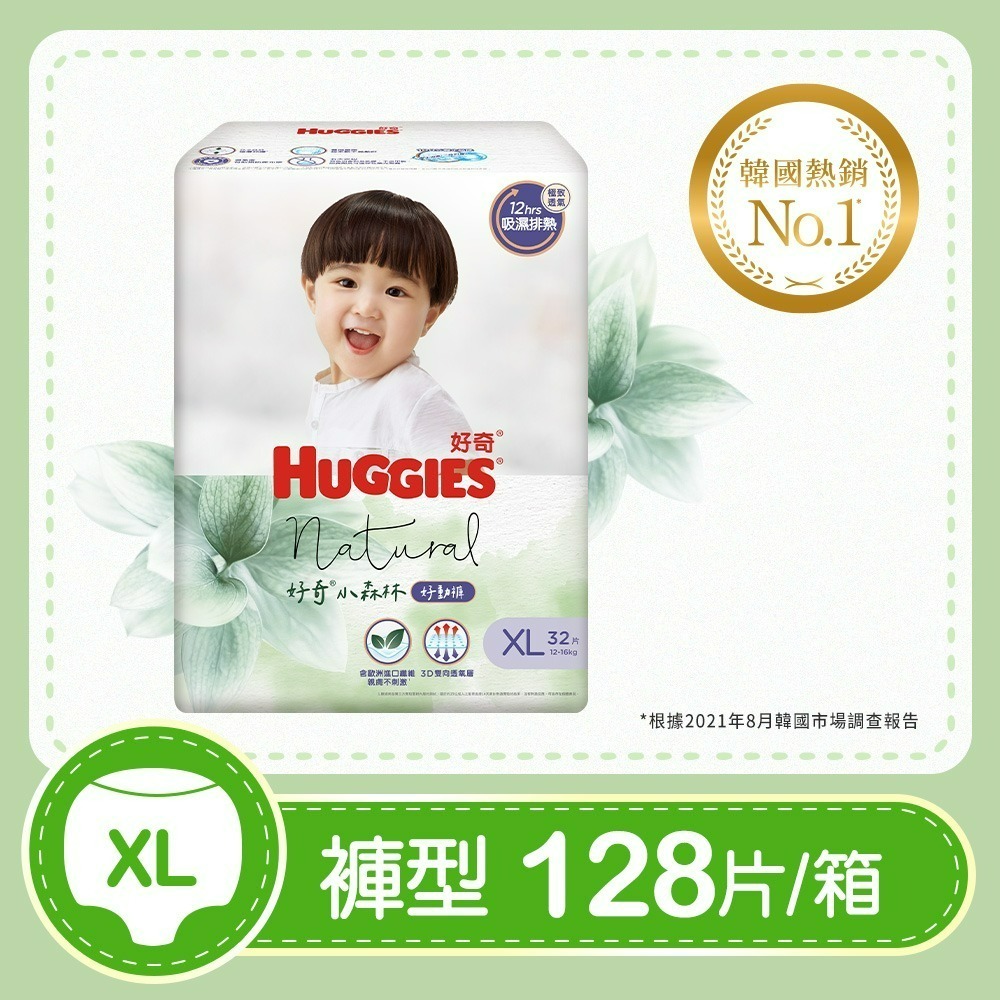 【HUGGIES 好奇】小森林嬰兒尿布好動褲/褲型尿布/M~XXXL箱購-旗艦新品-規格圖5