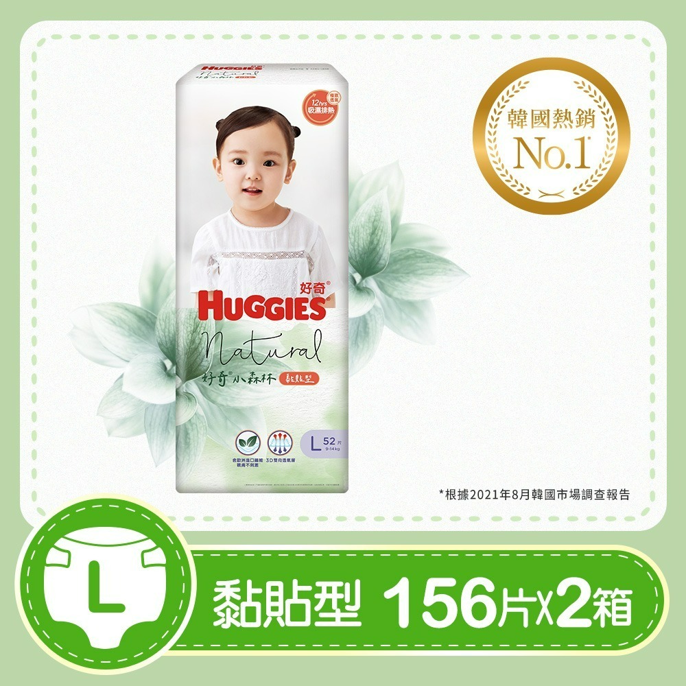 【HUGGIES 好奇】小森林嬰兒黏貼型紙尿褲/M~XL/2箱購-規格圖11