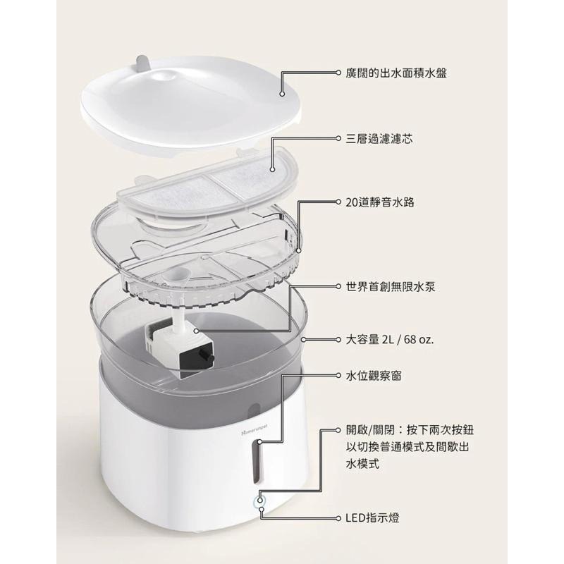 【台灣現貨】貓飲水機 霍曼 自動飲水機寵物 台灣公司貨 寵物飲水機 狗狗飲水機 三代 Homerunpet-細節圖7