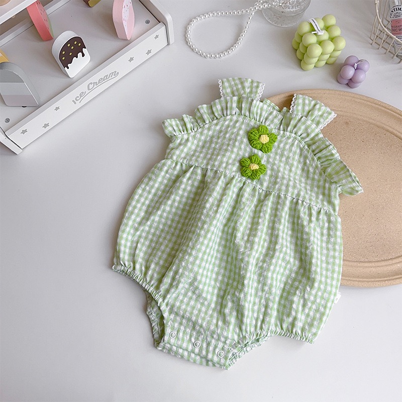 嬰兒夏裝衣服女寶寶連體衣公主滿月百天哈衣夏季薄款新生兒包屁衣-細節圖4