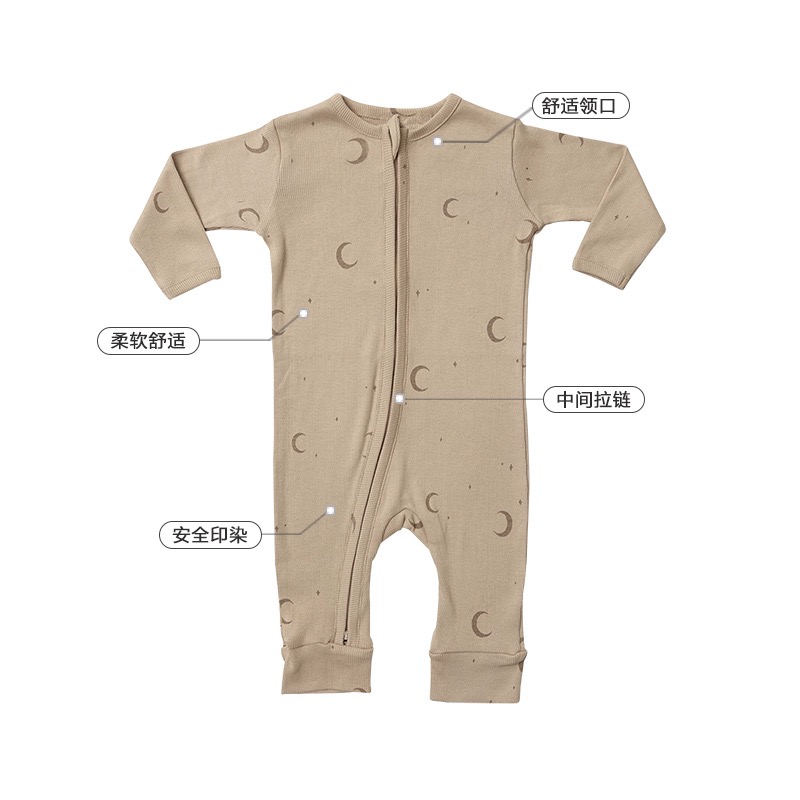 ins歐美風嬰兒連體衣春款男女寶寶純棉哈衣嬰兒長袖爬服-細節圖4